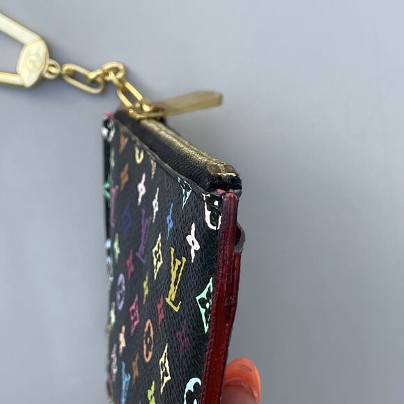 LOUIS VUITTON Monogram Multicolor Black Pochette Cles Coin Case Key Pouch - Picture 5 of 14